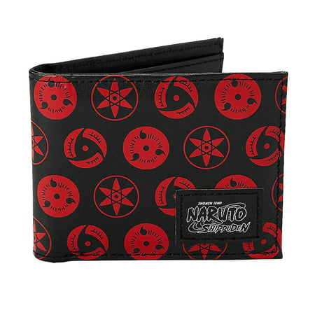 Naruto Logos Black And Red Bifold Wallet